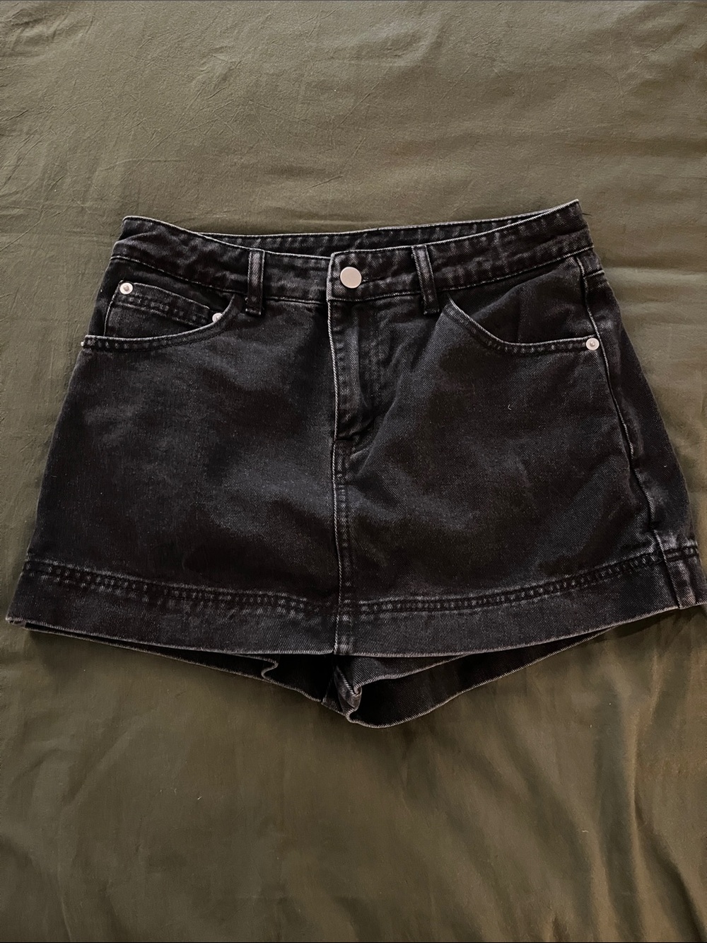 High-Rise Black Denim Women’s Skort